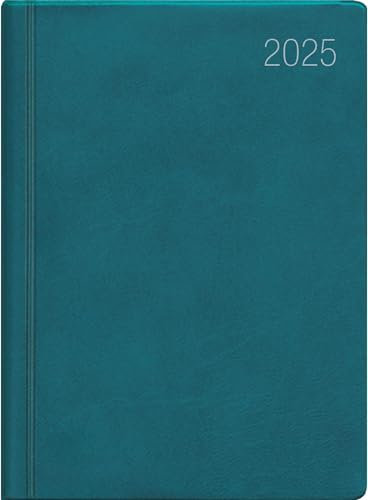 Zettler - Taschenkalender 2025 türkis, 8,3x10,7cm, Taschenplaner mit 172 Seiten im flexiblen Kunststoffeinband, Tages- und Wochenzählung, Mondphasen, Wochenübersicht und internationales Kalendarium