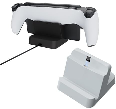 PS5 Portal Charger Base, Charging Dock Station For PlayStation Portal Console, P5 Portal Charging Station with USB Charging Cable Compatible with PS Portal Console (White)