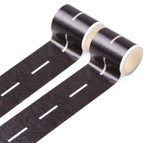 SEIWEI 2Stk Autobahn, Highway Washi Tape Set, Selbstklebende Eisenbahnklebebänder, Straßenklebeband Straßenaufkleber für Autos DIY Basteln Planer Scrapbooking