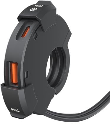 Kriogor Motorrad Steckdose USB C für 22-25mm Lenker, 12V USB C Steckdose Motorrad Wasserdicht, USB C Ladegerät 12V Motorrad für KFZ Wohnmobil Motorrad Boot Yacht
