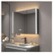 Spiegelschrank Bad mit LED Beleuchtung，Spiegelschrank Badezimmerschrank mit 3 Spielgeltüren Aufbewahrungsschrank Wandschrank Medizinschrank Hängeschrank for Badezimmer(Color:A1,Size:W100*H70cm/W39.4*H