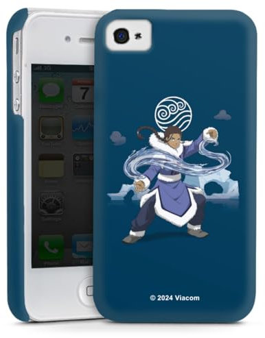 Premium Case kompatibel mit Apple iPhone 4 Smartphone Handyhülle Schutzhülle glänzend Avatar - Der Herr der Elemente Katara Offizielles Lizenzprodukt