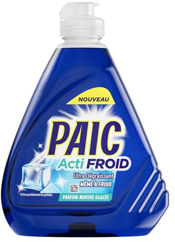 PAIC - Liquide vaisselle Actifroid Parfum Menthe - efficacité dégraissante même avec une eau à 18°C - le flacon de 500ml -UNIT
