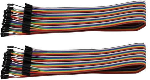 Heevhas 80PCS 40Pin Jumper Wire Kabel Breadboard Ribbon Cables 40cm/ 15,7 Zoll Female-Female Steckbrücken Kabel 24AWG Drahtbrücken für Arduino Breadboard DIY Projekt