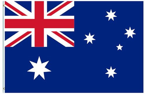 Länderflaggen (90 x 150 cm: Australien) Australien Flagge Groß Australien Fahne 90x150cm,Australiens Flagge Nationalflagge Australien Fanartikel Australiens Flag mit Messing-Ösen für EM Fahne
