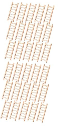 HAWILLOSCH 30 Pièces Petits Ornements D'escalier Miniatures Mini-échelle Artisanale Décoration D'échelle Décor D'échelle Délicat Escalier De Maison De Poupée Jouet Échelle Miniature en Bois