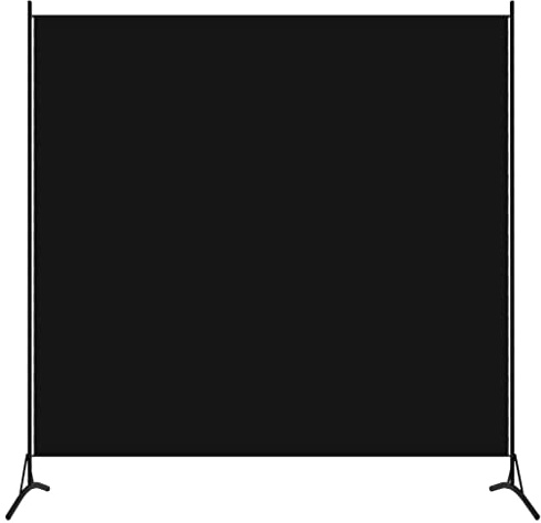 TREISL Paravent für Schlafzimmer mit 1 Paneel, schwarz, 175 x 180 cm, aus Stoff, Raumteiler, Raumteiler, einfache Montage, Paneel für Zuhause, Arbeitszimmer, Büro, Wohnzimmer, privater Bereich