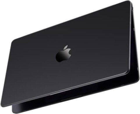 Soonjet Coque rigide pour MacBook Air 15 M4 2025, 2024, 2023 M3 M2 [finition mate supérieure] [armure ultra fine] Coque rigide pour ordinateur portable – Noir noble transparent