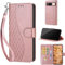 Phone Case for Google Pixel 8, with Card Slots Kickstand Magnetic Closure Leather Protective Cover Phone Case Compatible Google Pixel 8 Rose Gold