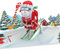 papercrush® Biglietto pop up Babbo Natale sugli Sci - 3D Biglietto d'auguri Natale divertente per donna, Carta regalo x vacanze invernali, Biglietto regalo viaggio a sorpresa, Buono regalo in denaro