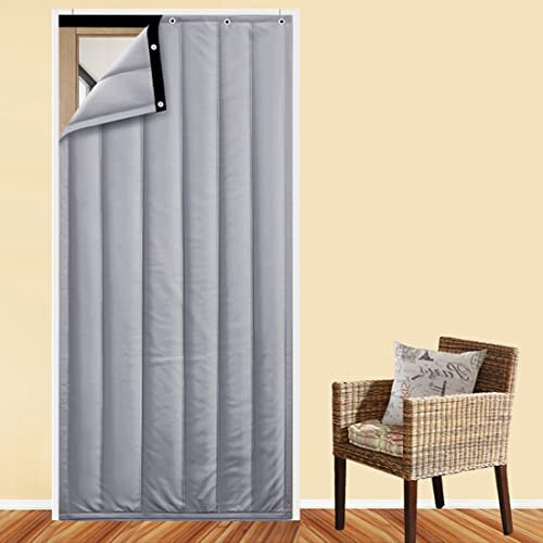 3 in 1 Schallschutz Türvorhang Schalldämmung Wärmeisolierung Winddichte Decke Winter Raumtrenner für Schlafzimmer Wohnzimmer Büro
