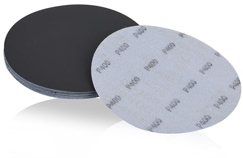 18Pcs 150mm Wet Dry Sanding Discs 400 Grit, 6 Inch Hook and Loop Water Sandpaper for Car, Metal, Mirror & Jewelry Sanding and Polishing​