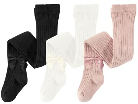 Neteson 3 Paires Collants Fille Coton Respirant Thermiques Chaussettes Bébé