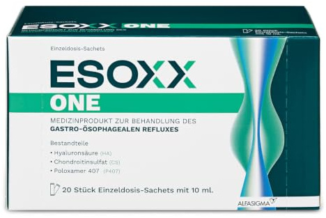 ESOXX One Einzeldosis-Sachets 20Stk. | Soforthilfe bei Refluxbeschwerden & Sodbrennen - mit 3-fach Wirkformel - Schleimhautschutz - gluten- & laktosefrei