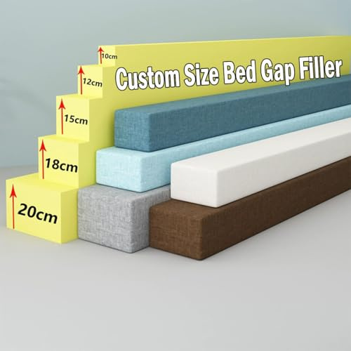 Fascia unisci-materassi di dimensioni personalizzate, per letto lungo, materasso completo, riempitivo per fessure per letto matrimoniale con fodera in lino rimovibile, imbottitura per materasso per