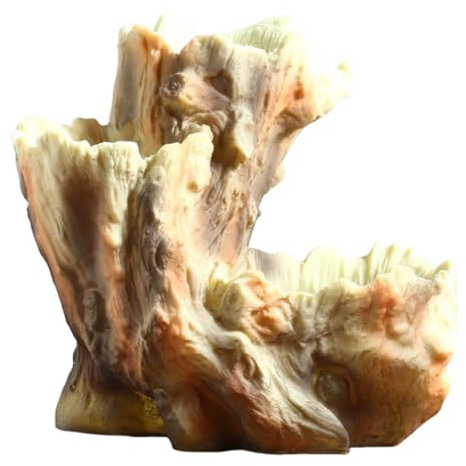 kowaku Pflanztopf Blumentopf Künstliche Treibholz Stil Blumentopf Container für Garten Innen, Beige Rot
