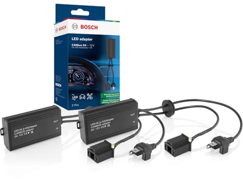 Bosch LED CANbus-Adapter - zur Nachrüstung von H4-LED Powerlight+, 12 V/12 W - Vermeidung von Fehlermeldungen, Flackern sowie Dimmen, 2 Stück