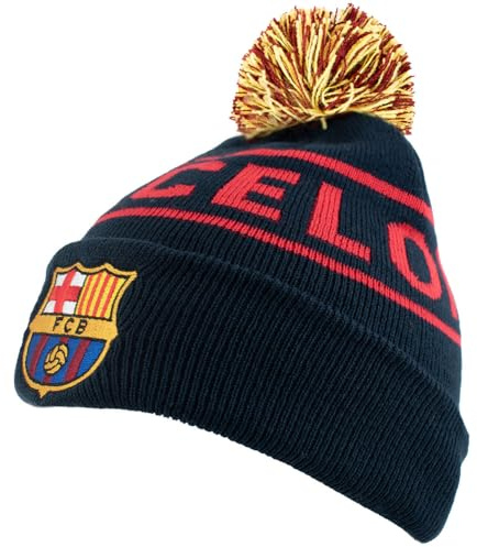 Hy-Pro Officially Licensed Barcelona Bobble Hat - for Winter with Traditional Pom-Pom Design - Fan Bobble Hat for Men And Women