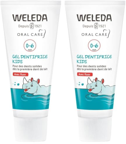 WELEDA Bio Kids Zahngel mit Fluorid - Naturkosmetik Zahnpasta für Babys & Kinder bis 6 Jahren. Natürliche Zahnpflege Gel schützt vor Karies & fördert die Härtung des Zahnschmelzes (vegan, 1x 50ml)