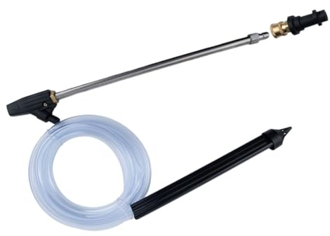 EasyByMall Kit de buse de sablage pour Karcher K Series K2-K6, nettoyeur haute pression avec tuyau de 3 m, adaptateur en laiton et tuyau d'aspiration