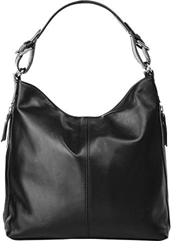 Samantha Look Handtasche Echt Leder Damen Made in Italy, elegante Schultertasche, Umhängetasche aus Leder
