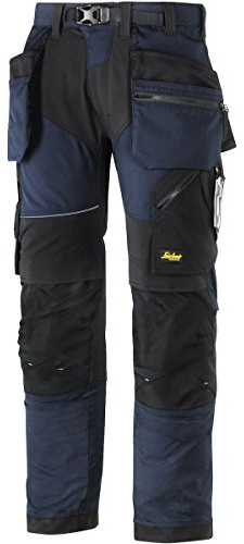 Snickers 69029504152 Size 152 Flexiwork with Holster Pockets Work Trousers - Navy Blue/Black