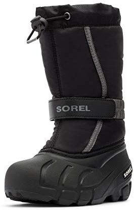 Sorel Flurry Boot, Stivali Invernali, Unisex - Bambini e ragazzi, Black/City Grey 2023, 32 EU