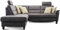 Cavadore Schlafsofa Palera mit Federkern / L-Form Sofa mit Schlaffunktion / 236 x 89 x 212 / Büffellederoptik Dunkelgrau