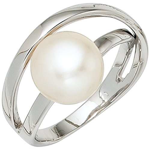Jobo Damen-Ring aus 925 Silber mit Perle Größe 60