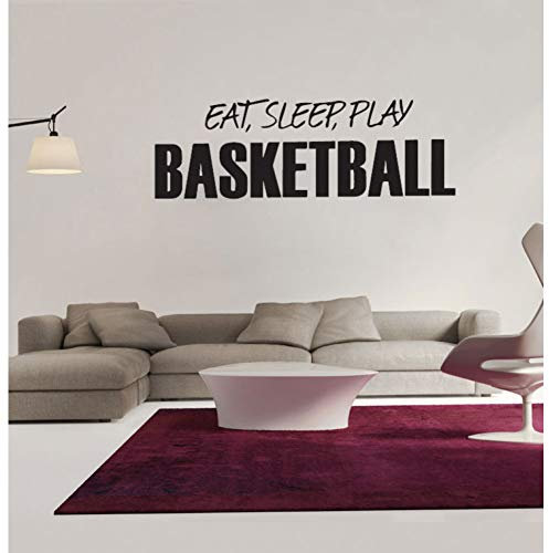 JWJQTLD Autocollant Mural，Manger Et Dormir, Jouer Au Basket-Ball Mural, Garçon Stickers Décoratifs, Papier Peint Et De Sports, Le Salon La Chambre Plat Mur À L'Arrière-Plan Et d'autres Murs Lisses
