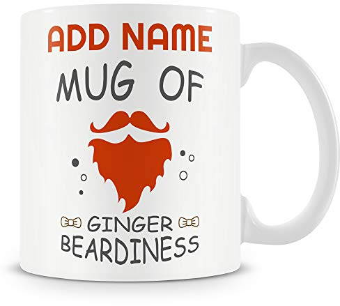 Novelty Gift for Ginger Bearded People - Mug of Ginger Beardiness - Personalised Mug