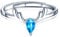Hirsch Ring mit Blau Zirkonia Rentier Geweih Ringe Schmuck für Damen Mädchen (verstellbar)