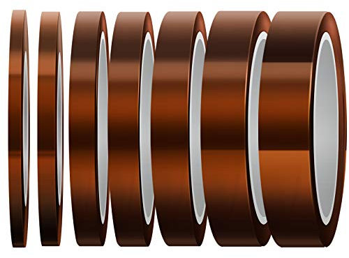 LUTER 7 Rollen hitzebeständiges Klebeband, Hochtemperaturband, Sublimationsband, Thermoband, für Sublimationsdruck, Wärmeübertragung und Isolierung, Löten mit Wellen, Braun
