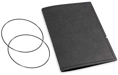 X17, revolutionäres, nachhaltiges A6-Konzept für Notizbuch Personal Organizer und Terminplaner/Hülle für 1 Heft! Vegan, Deutsches Zellulose-Material, Schwarz, Made in Germany