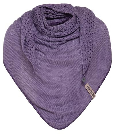KNIT FACTORY - April Dreieckstuch - Trendiger Damenschal - Für Frühling und Sommer - Fein gewebte Baumwolle - Hochwertige Qualität - Violett