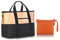 Smof Große Mesh Strandtasche, Strandtasche xxl Familie mit 12 Taschen, Netztasche für Sandspielzeug Wasserspielzeug, Faltbare Grosse Strandtasche, Weiche Einkaufstaschen, Badetasche groß-Orange