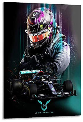 TOUKUI Lewis Hamilton Poster Displate Poster dekorative Malerei Leinwand Wandkunst Wohnzimmer Poster Schlafzimmer Malerei 12x18inch(30x45cm)
