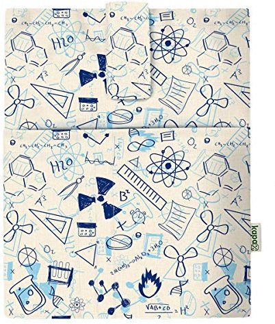 Pochette per libri, custodia per libri, per libro in brossura, tessuto lavabile, impermeabile, per proteggere i libri, con imbottitura, custodia di protezione per tablet per adulti (scienza)