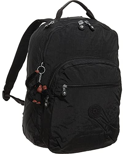 Kipling Seoul Go Laptop, Padded, Adjustable Backpack Straps, Zip Closure (One Size, Black Tonal)