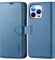 TUCCH Cover per iPhone 13 Pro 5G Custodia Portafoglio Tasca Carte Blocco RFID Pelle Sintetica Magnetica Flip Chiusura Protezione Antiurto Portacellulare Compatibile iPhone 13 Pro (6,1 2021), Azzurro
