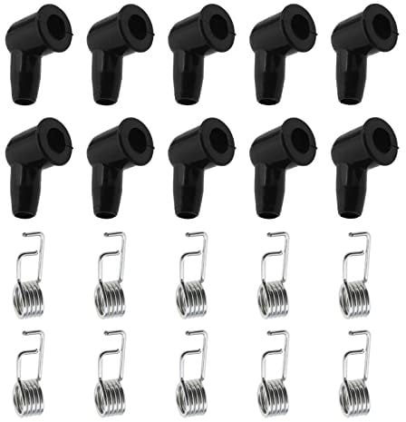 eMagTech 10 Cappucci Per Candele Lawnmover Con 10 Coperture A Molla Per Candele Adatte Per Filo Da 7 Mm Compatibile con Briggs & Stratton Compatibile con STIHL Parte di ricambio del tosaerba
