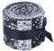 CraftsFabrics Patchwork Stoffe Paket – 20 Stück Jelly Roll Stoffstreifen 6×107 cm – 100% Baumwolle Stoffe Schwarz – Baumwollstoff für Nähen, Quilten, Patchwork, Basteln, DIY Projekte, Dekoration