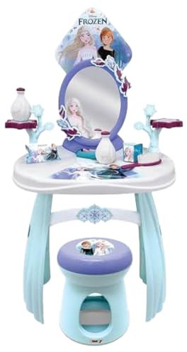 Smoby - La regina del ghiaccio - Tavolo da toeletta e toeletta con molti accessori, design Disney Frozen, per bambini dai 3 anni in su