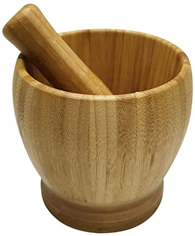 Bambus Holz Mörser 9.5cm KINGHOFF KH-1616