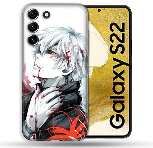 Schutzhülle für Samsung Galaxy S22, Manga Tokyo Ghoul Kaneki, Weiß
