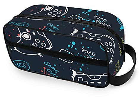 ODAWA Trousse de toilette unisexe à suspendre pour accessoires de toilette, Motif joueur, one size