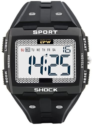 Orologio sportivo digitale da uomo, con numeri grandi, con display grande, facile da leggere