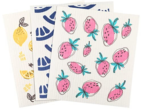 YAIKOAI Swedish Dish Cloth, 3pcs Multiple Sponge Cloth, Washable and Reusable ECO-Friendly Kitchen Cloth, for Kitchen, Bar Counter...