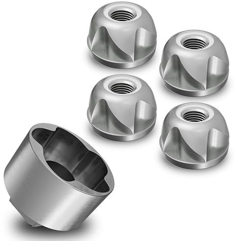 Anti-Diebstahl Muttern diebstahlhemmende Sicherheitsmutter Mutternschloss Diebstahlschutz Diebstahlsicherung M6 M8 M10 M12 Edelstahl (M10 selbstsichernd, 4 Muttern 1 Nuss)