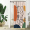 Uiiooazy Duschvorhang 90x180cm, Duschvorhang Schmal Terracotta Boho Style Orange Abstrakt Muster Klein Duschvorhänge Anti Schimmel Stoff Waschbar Wasserdicht Polyester Bad Vorhang mit 6 Haken